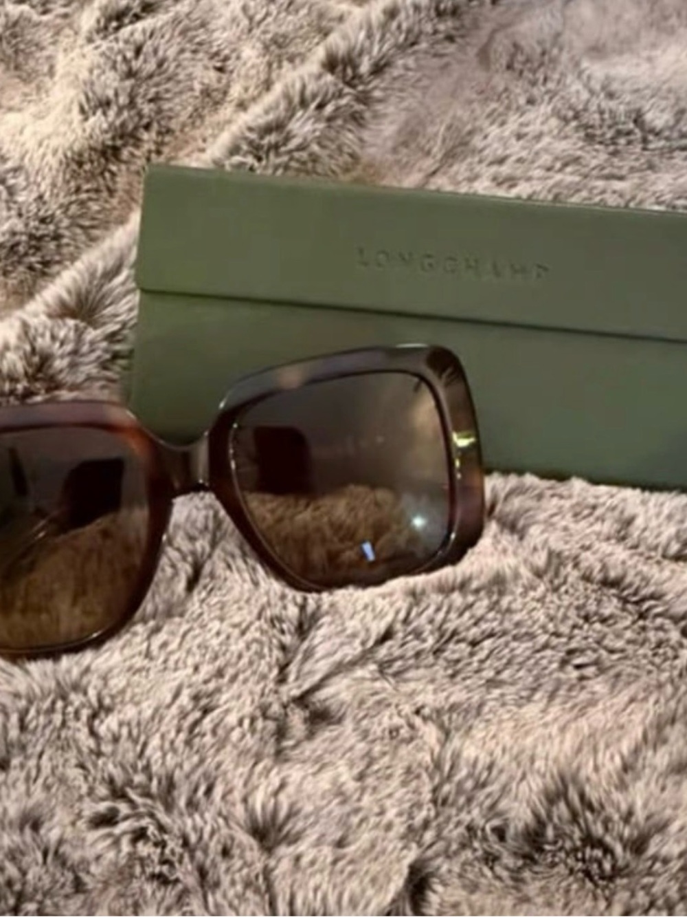 NEW Longchamp Havana Oversized Tortoiseshell Sunglasses